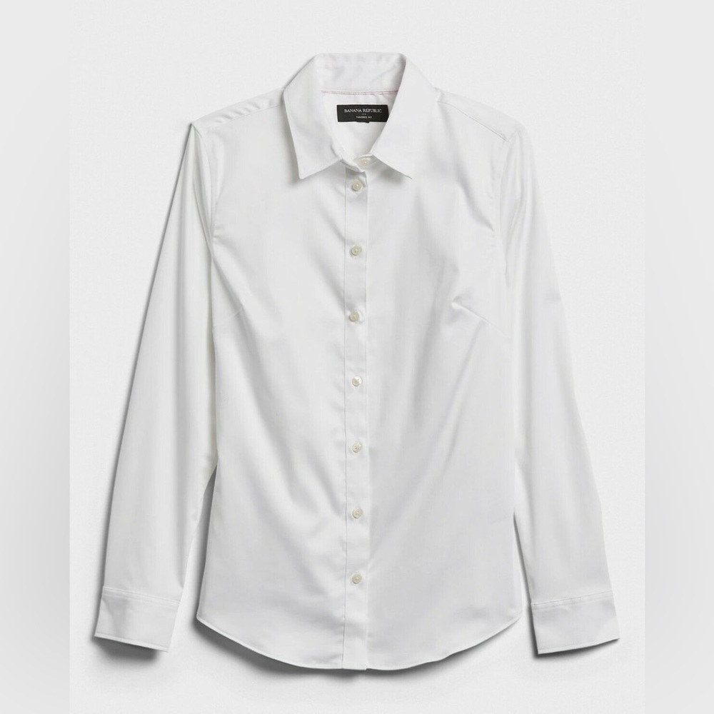 Banana Republic Tailored Fit Non-Iron Shirt, White SIZE 14
